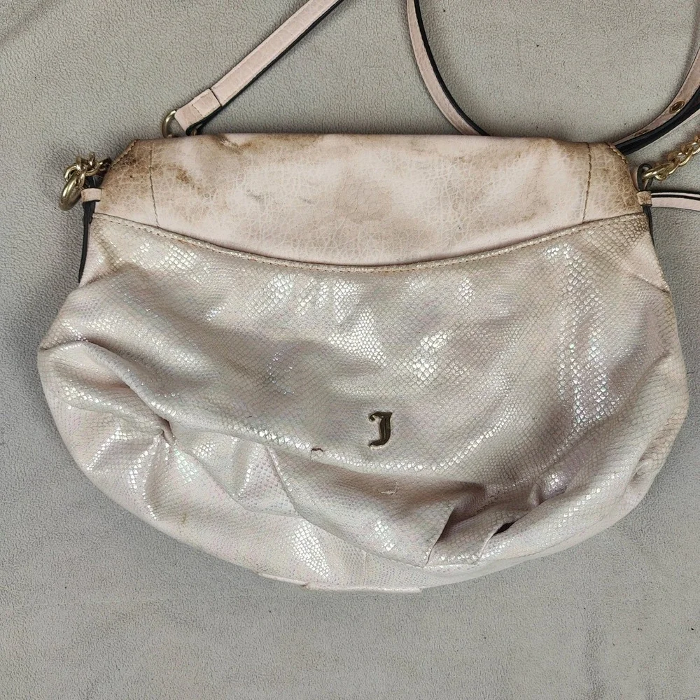 Vintage Y2K Juicy Couture Purse Pink Iridescent Metallic Snakeskin Flap‎ Purse